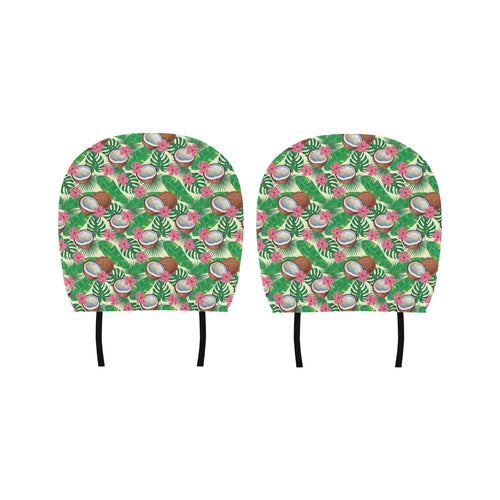 Coconut Pattern Print Design 01 Car Headrest Cover