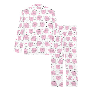 Pig Pattern Print Design 03 Women's Long Pajama Set