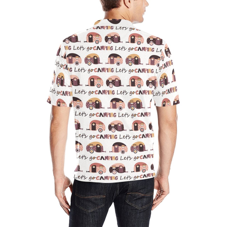 Camper Van Pattern Print Design 01 Men's All Over Print Polo Shirt
