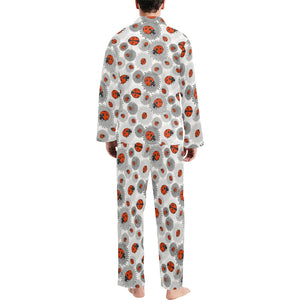 Ladybug Pattern Print Design 05 Men's Long Pajama Set