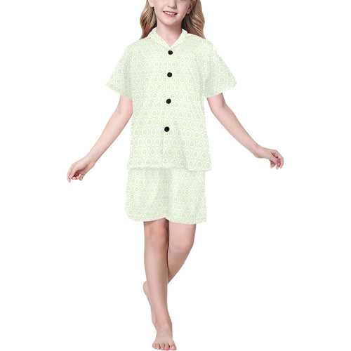 Cucumber pattern background Kids' Boys' Girls' V-Neck Short Pajama Set