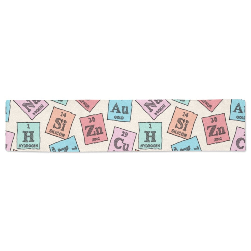 Chemistry Periodic Table Pattern Print Design 02 Table Runner