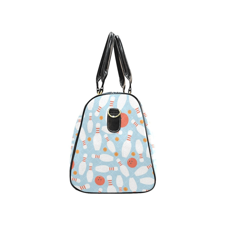 Bowling ball bowling pins blue blackground Travel Bag