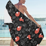 fox sleeping fox pattern Beach Towel