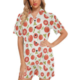 Tomato pattern Women's V-Neck Short Pajama Set