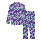 Eggplant Pattern Print Design 03 Women's Long Pajama Set