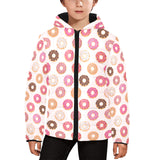 Colorful donut pattern Kids' Boys' Girls' Padded Hooded Jacket