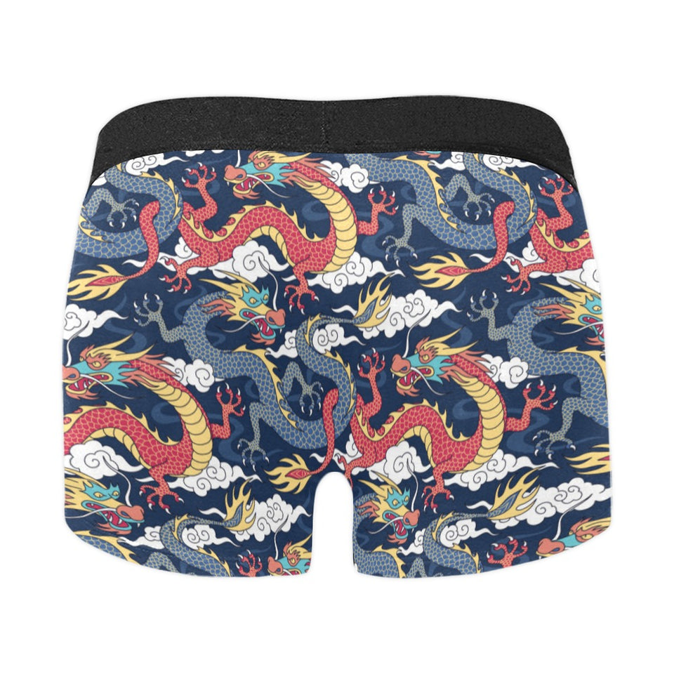 Blue red dragon cloud pattern Men's All Over Print Boxer Briefs Men's Underwear