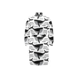 Black whale pattern Men's Long Sleeve Belted Night Robe