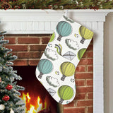 Hot Air Balloon Bird Cloud Pattern Christmas Stocking