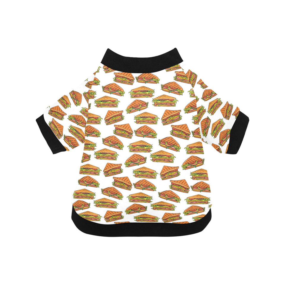 Sandwich Pattern Print Design 02 All Over Print Pet Dog Round Neck Fuzzy Shirt
