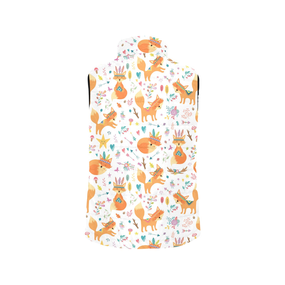 cute tribal fox pattern Women's Padded Vest