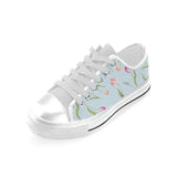 Watercolor Tulips pattern Men's Low Top Shoes White