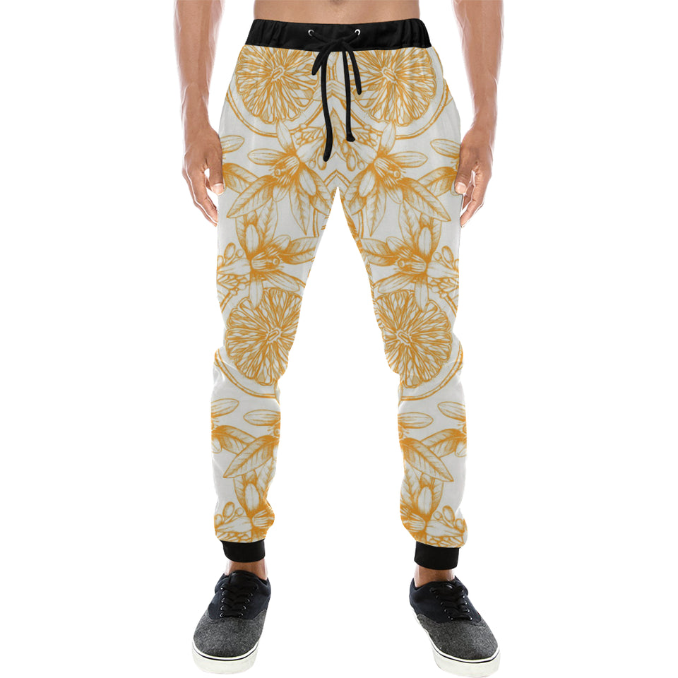 hand drawn orange fruit pattern Unisex Casual Sweatpants