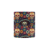 Sugar skulls flower maxican pattern Morphing Mug Heat Changing Mug