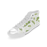 Cucumber sketch pattern Men's High Top Canvas Shoes White