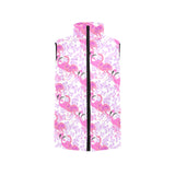 Pink flamingo flower pattern Men's Padded Vest