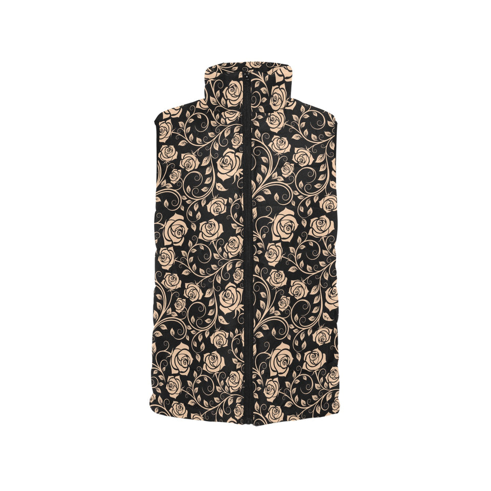 Rose Pattern Print Design 04 Men's Padded Vest