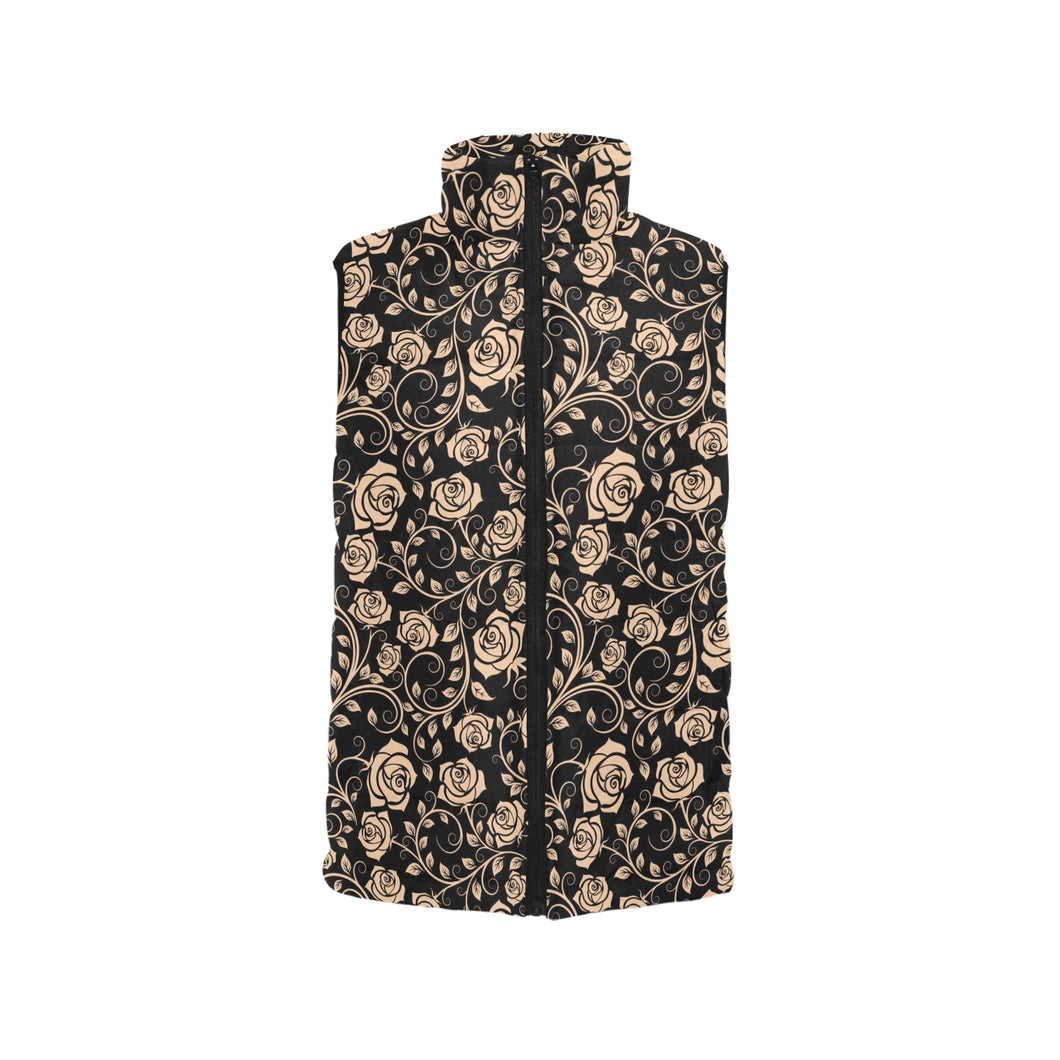 Rose Pattern Print Design 04 Men's Padded Vest