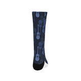Blue Theme guitar pattern Crew Socks