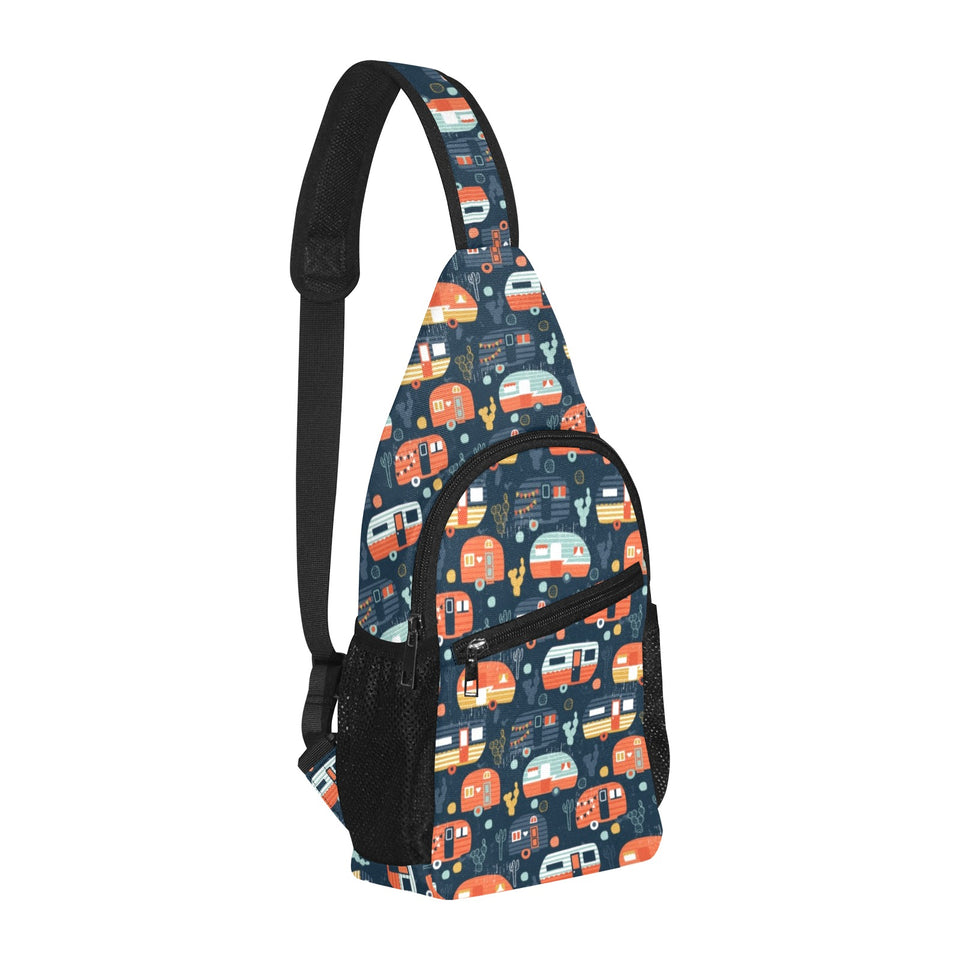Camper Van Pattern Print Design 05 All Over Print Chest Bag