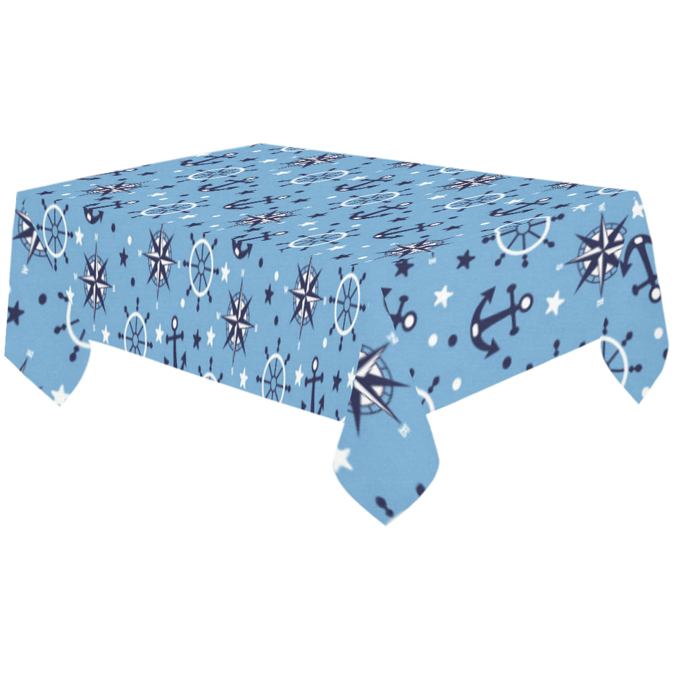 Anchors rudder compass star nautical pattern Tablecloth