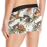 Monkey red hibiscus flower palm leaves floral patt Men's All Over Print Boxer Briefs Men's Underwear