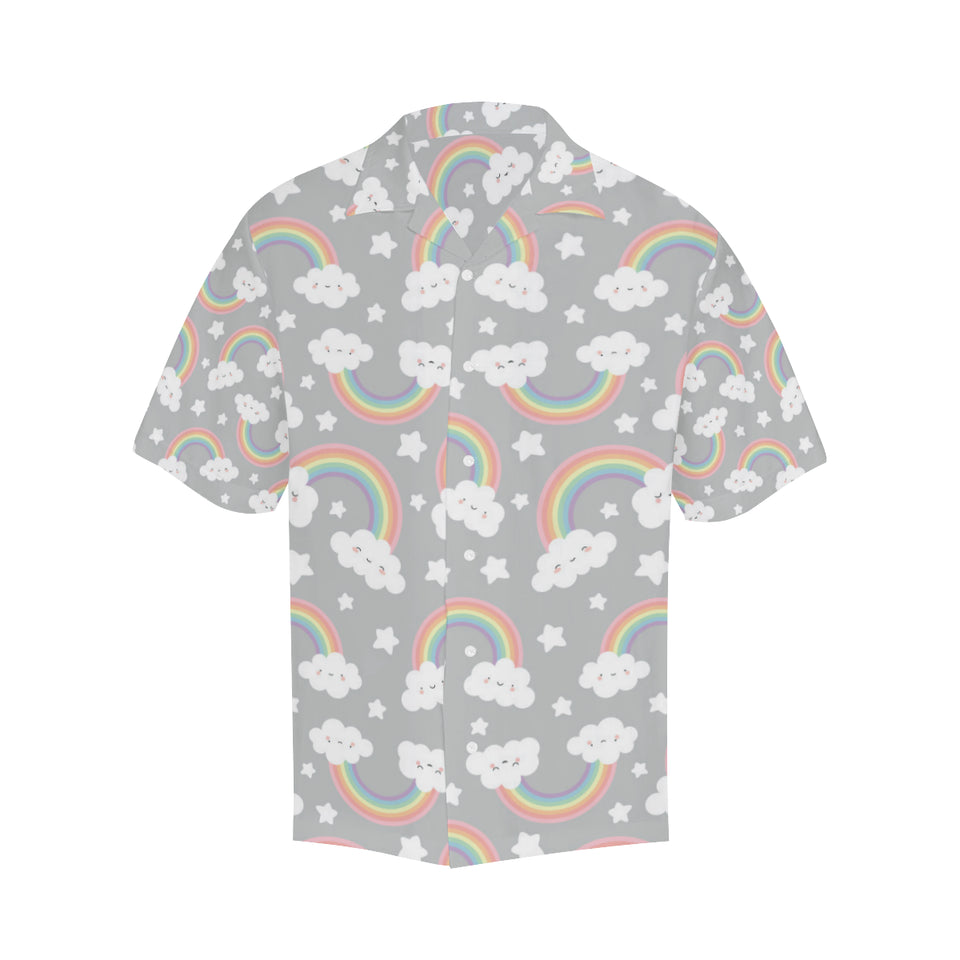 Cute rainbow clound star pattern Men's All Over Print Hawaiian Shirt