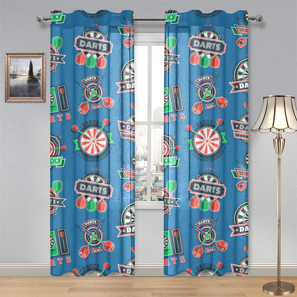 Darts Pattern Print Design 02 Gauze Curtain