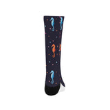 Watercolor colorful seahorse pattern Crew Socks