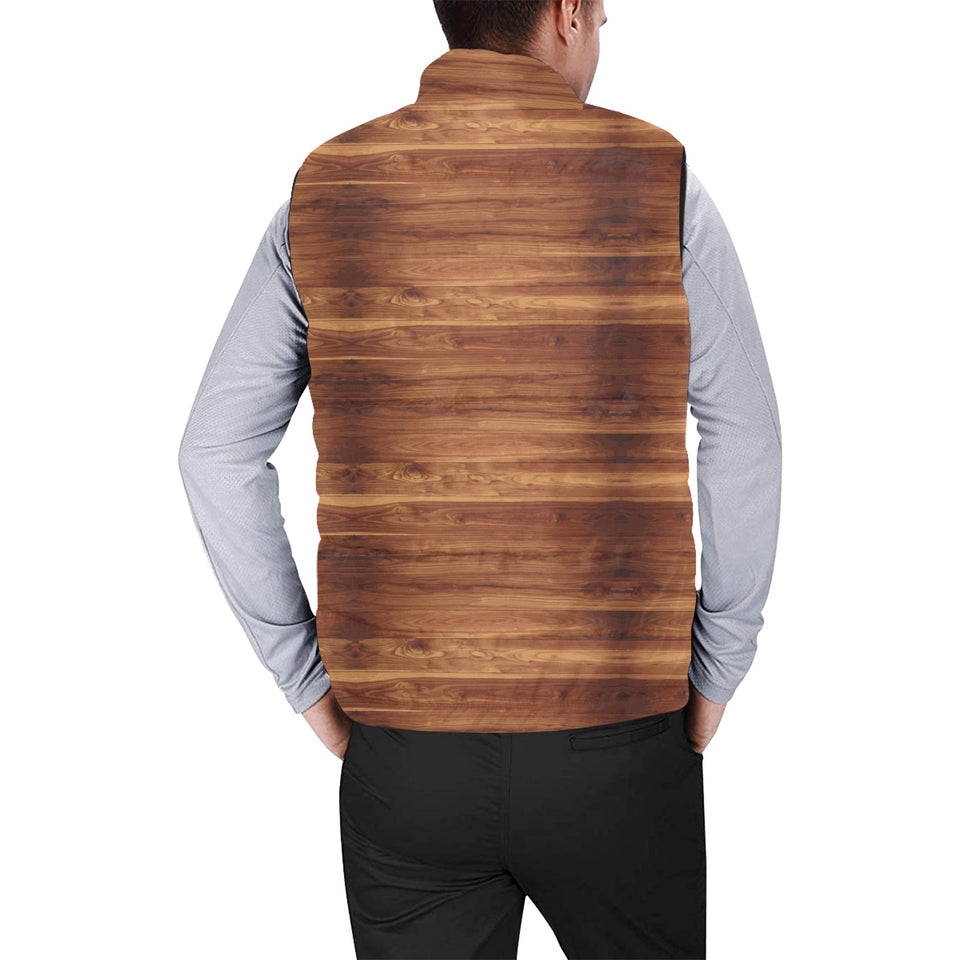 Wood Printed Pattern Print Design 04 Men's Padded Vest
