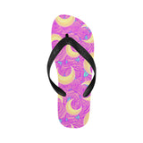 Moon pink rose background Unisex Flip Flops
