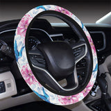 Hummingbird Pattern Print Design 02 Car Steering Wheel Cover