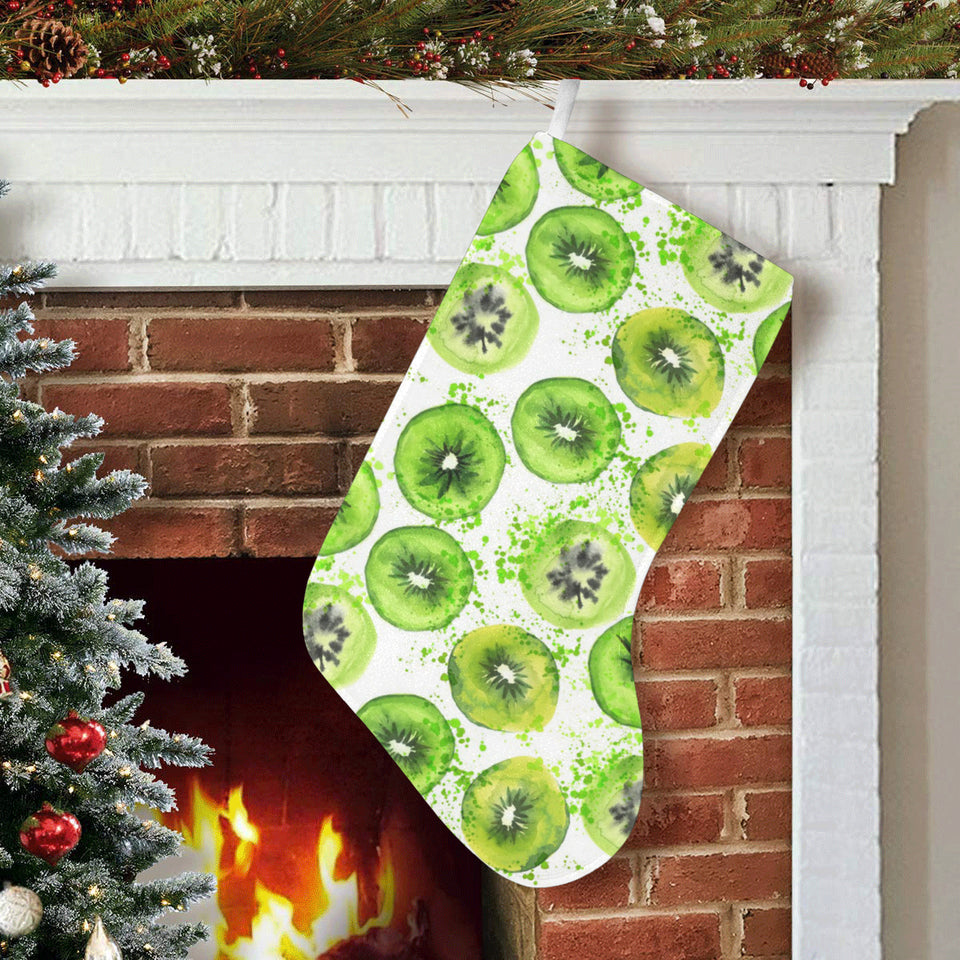 Watercolor kiwi pattern Christmas Stocking