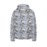 Skate Board Pattern Print Design 03 Kids' Boys' Girls' Padded Hooded Jacket