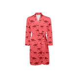 Ostrich Pattern Print Design 03 Men's Long Sleeve Belted Night Robe