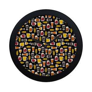 Beer type pattern Elegant Black Wall Clock