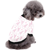 Hand drawn ice cream pattern All Over Print Pet Dog Round Neck Fuzzy Shirt