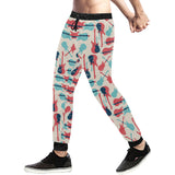 Red Blue guitar pattern Unisex Casual Sweatpants