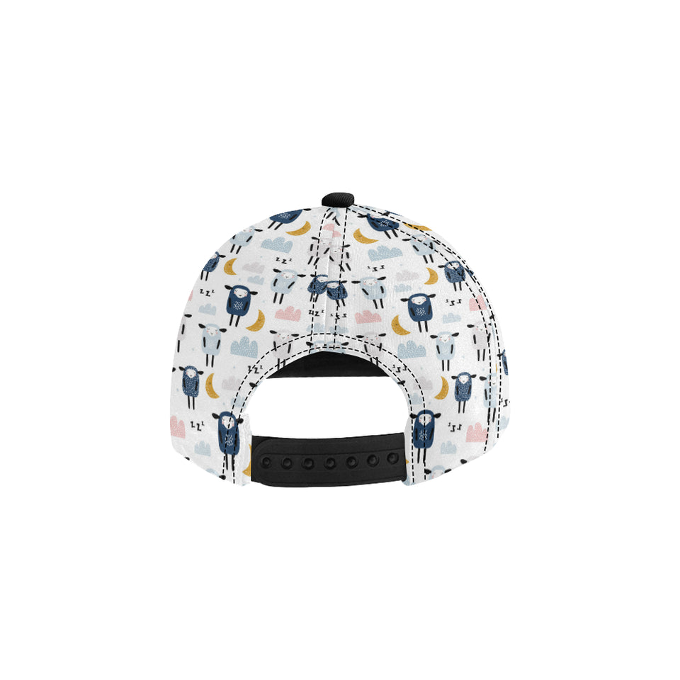 Cute sleeping sheep moon cloud pattern All Over Print Snapback Cap