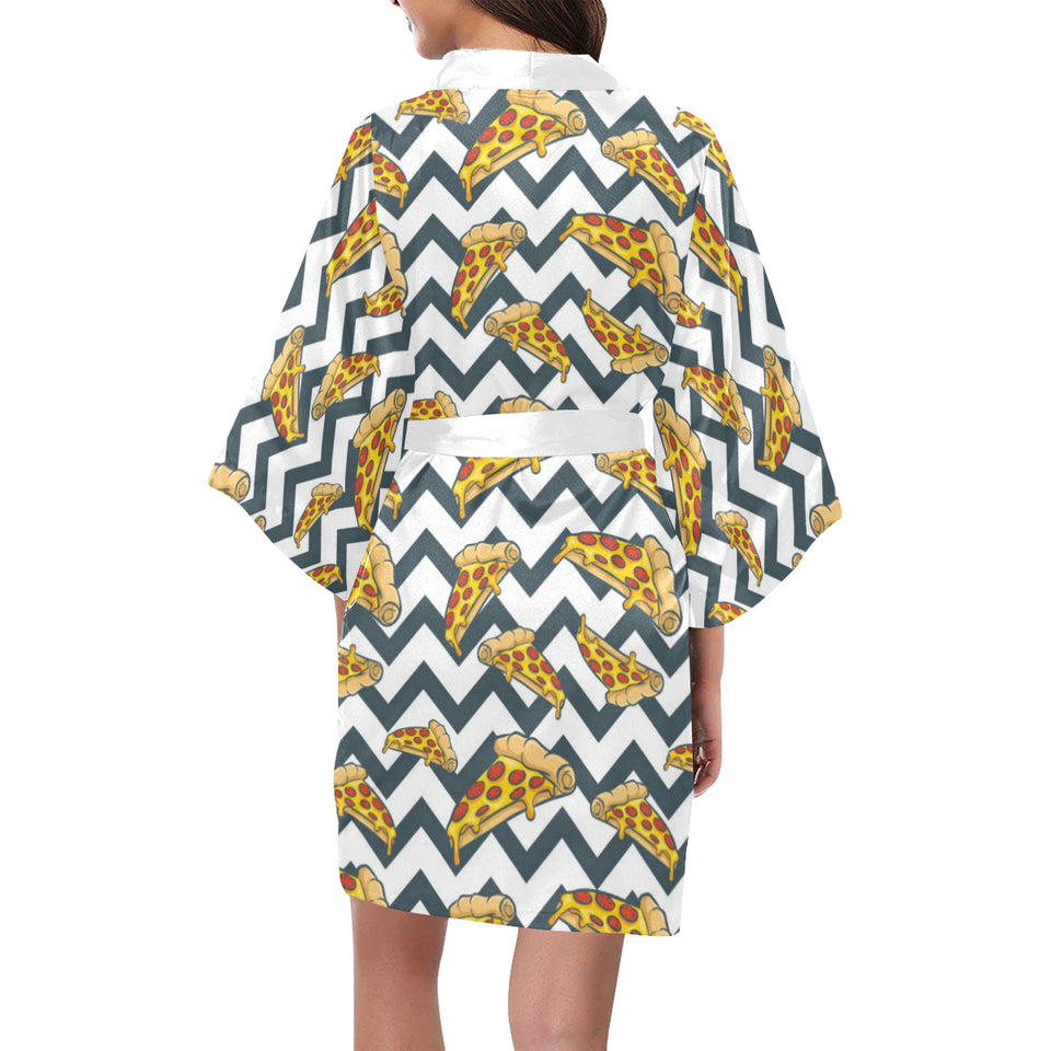 Pizza design pattern Women's Short Kimono Robe