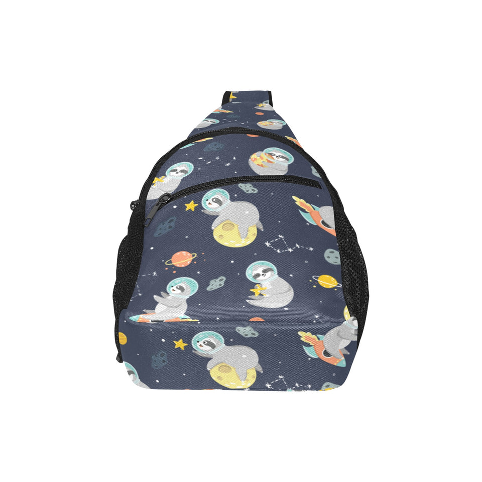 Cute sloth astronaut star planet rocket pattern All Over Print Chest Bag