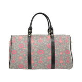 Red gold Sakura cherry blossom gray background Travel Bag