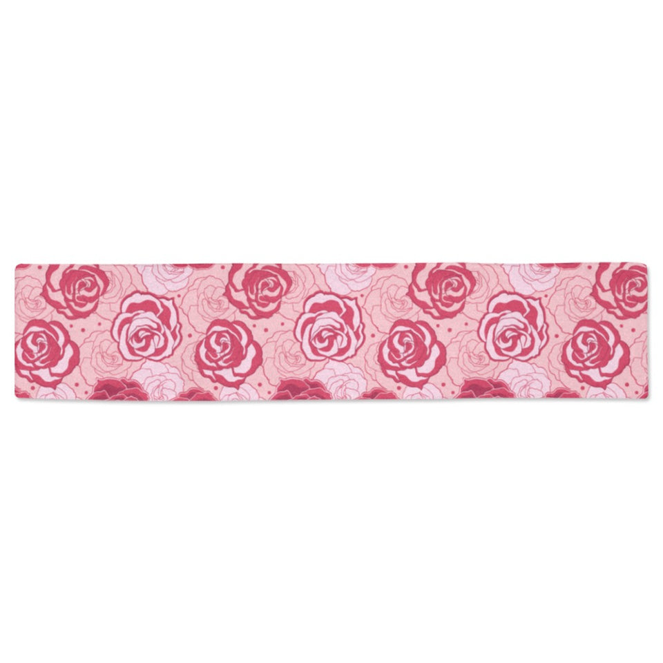 Rose Pattern Print Design 02 Table Runner