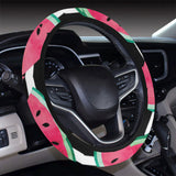 Watercolor paint textured watermelon pieces Car Steering Wheel Cover
