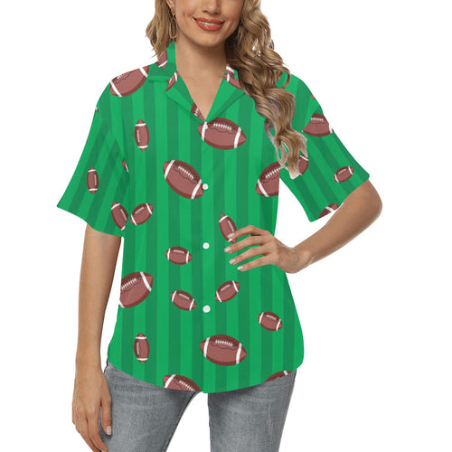 American football ball field background Women's All Over Print Hawaiian Shirt