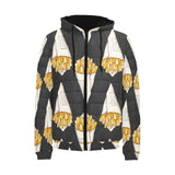 French fries dark background Men's Padded Hooded Jacket