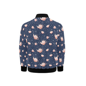 Tea pots Pattern Print Design 04 Kids' Boys' Girls' Bomber Jacket
