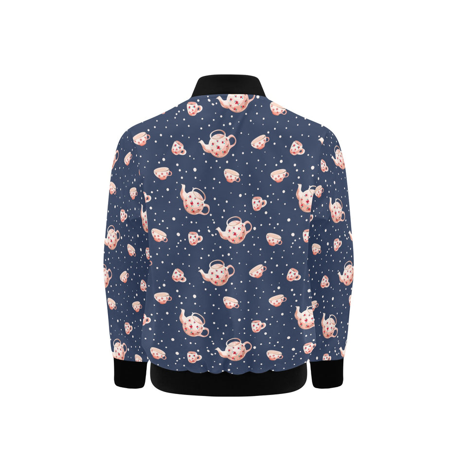 Tea pots Pattern Print Design 04 Kids' Boys' Girls' Bomber Jacket