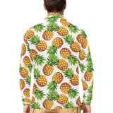 Pineapples design pattern Men's Long Sleeve Polo Shirt